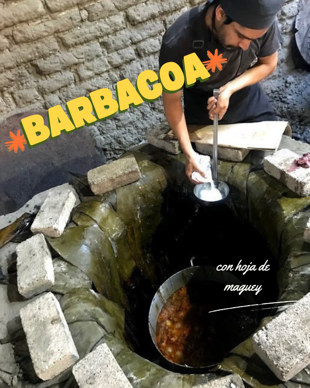Barbacoa con hoja de maguey
